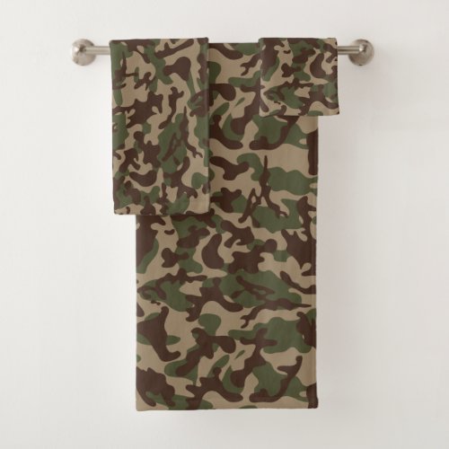 Deep Wood Camouflage  Bath Towel Set