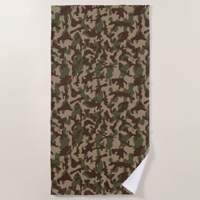 Deep Wood Camouflage  Beach Towel (Front)