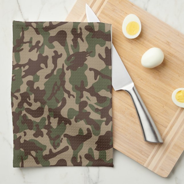 Deep Wood Camouflage   Kitchen Towel (Quarter Fold)