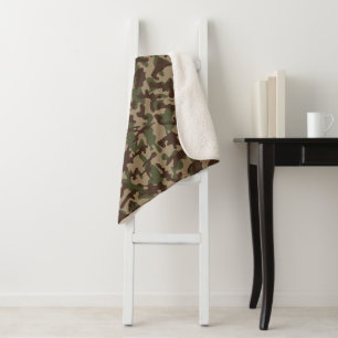 Deep Wood Camouflage Sherpa Blanket