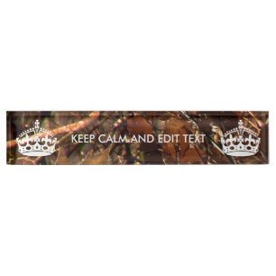Deep Woods Camo Fall Keep Calm Your Text Name Plate