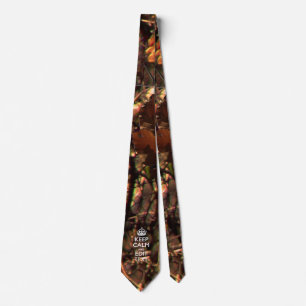 Deep Woods Camouflage Keep Calm Your Text! Neck Tie
