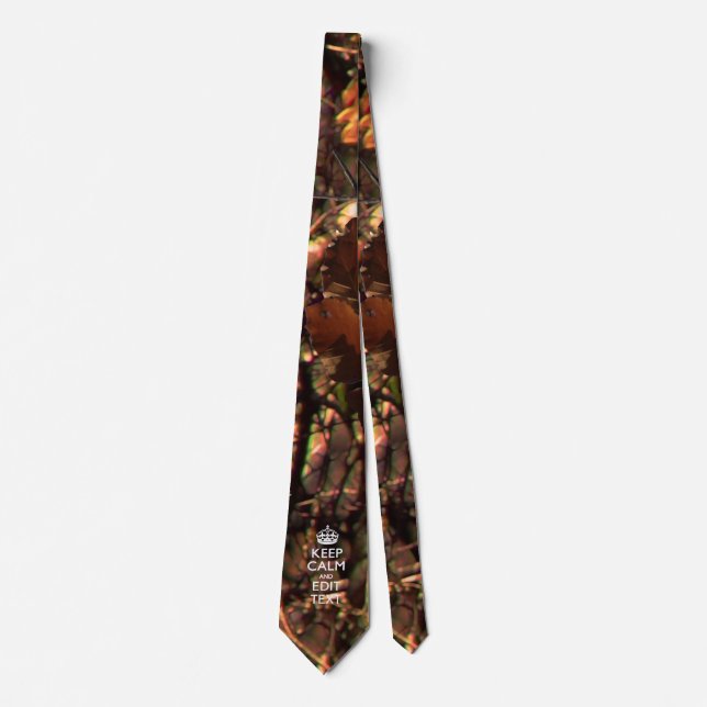 Deep Woods Camouflage Keep Calm Your Text! Neck Tie (Front)