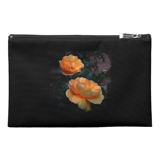 Deep Yellow - Orange Roses, on Black. Travel Accessory Bag