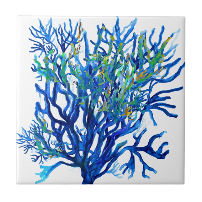DeepBlue Coral Ceramic Tile (Front)