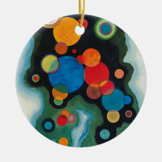 Deepened Impulse Abstract Oil on Canvas Kandinsky Ceramic Ornament (Front)