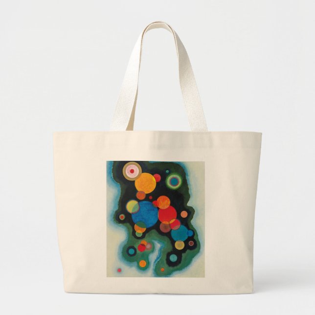 Deepened Impulse Abstract Oil on Canvas Kandinsky Large Tote Bag (Front)