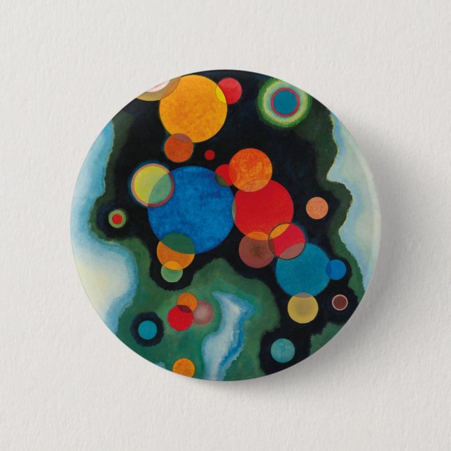 Deepened Impulse Abstract Oil on Canvas Kandinsky Pinback Button (Front)