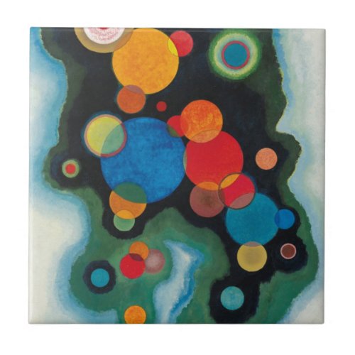 Deepened Impulse Abstract Oil on Canvas Kandinsky Tile