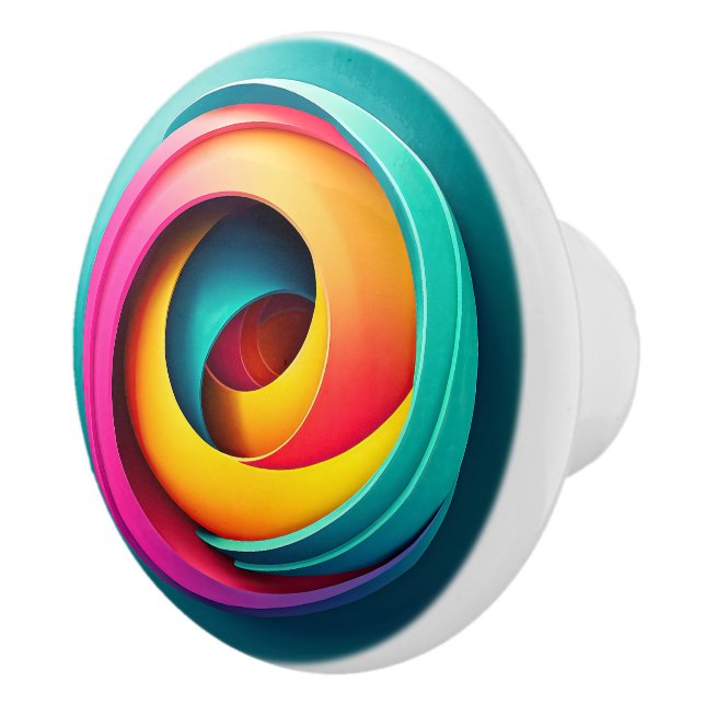 Deepening Swirls Optical Illusion Ceramic Knob (Right)