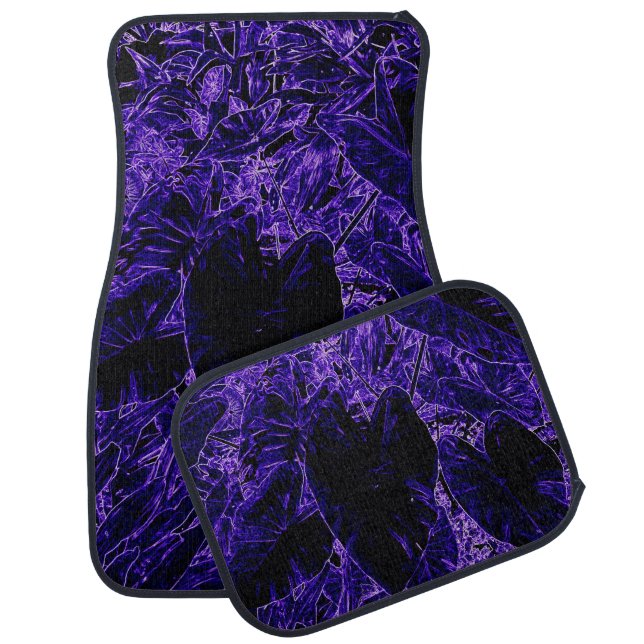 Deepest Purple Elephant Ears Car Floor Mat (Set)