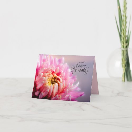 Deepest Sympathy Chrysanthemum Blank Note Card