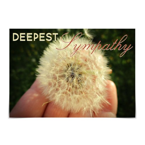 Deepest Sympathy Dandelion Evening Card