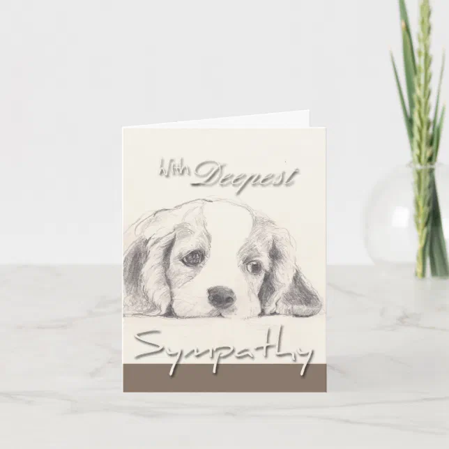 Deepest Sympathy Dog Sympathy Card with Quote | Zazzle