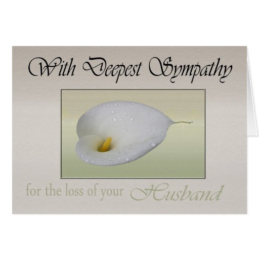 Deepest Sympathy for loss of Husband Card | Zazzle