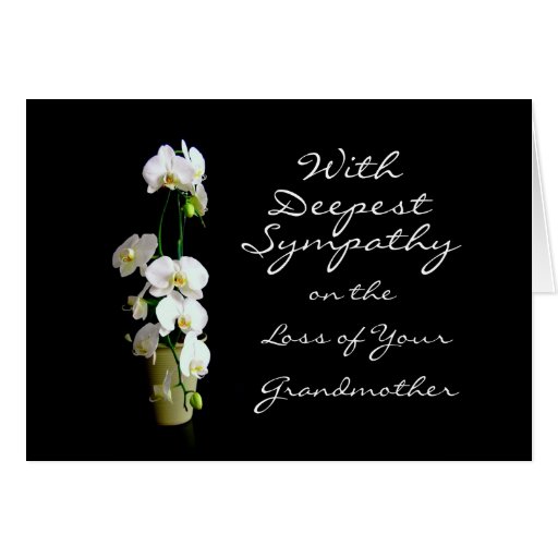 Deepest Sympathy Grandmother White Orchids Card | Zazzle