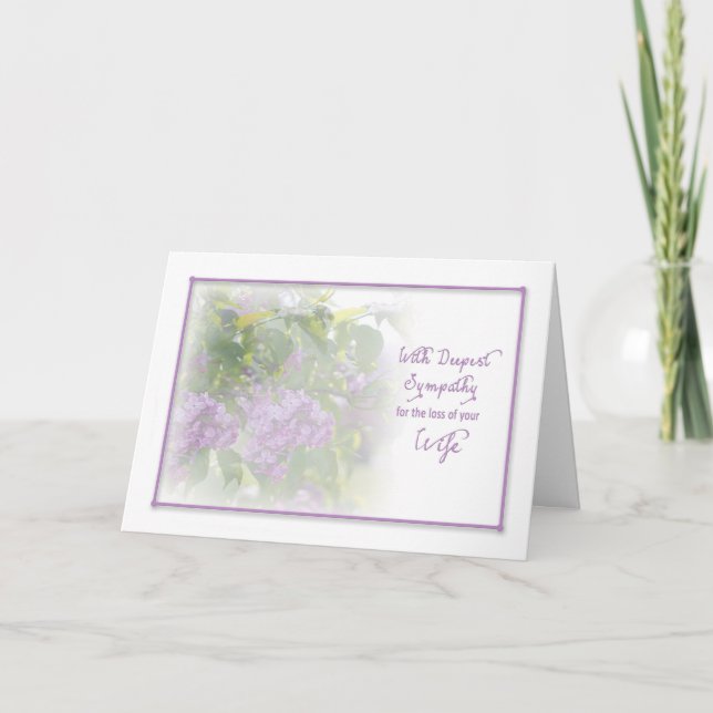 DEEPEST SYMPATHY - LILACS - LOSS OF WIFE CARD (Front)