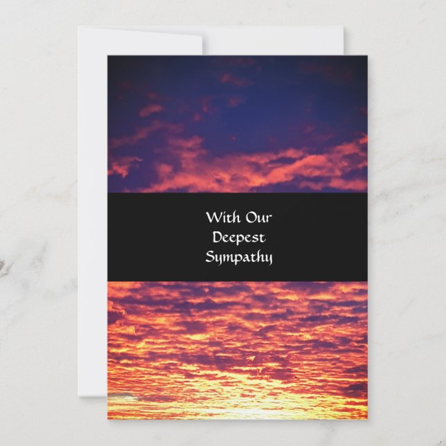 Deepest Sympathy Orange Sunrise Sky Heavens Simple (Front)