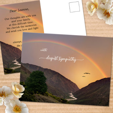 Deepest Sympathy Rainbow Condolences Postcard