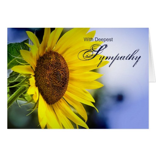 Deepest Sympathy (Sunflower) Cards | Zazzle