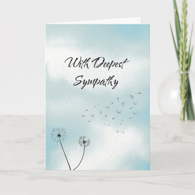 Deepest Sympathy Unisex Classic Dandelion Card (Front)