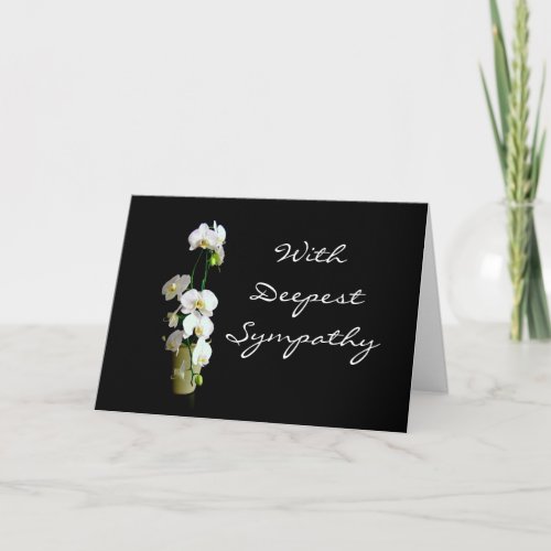 Deepest Sympathy White Orchids Card