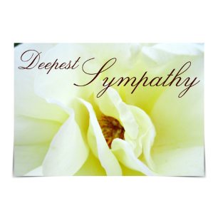 "Deepest Sympathy" White Rugosa Rose Card