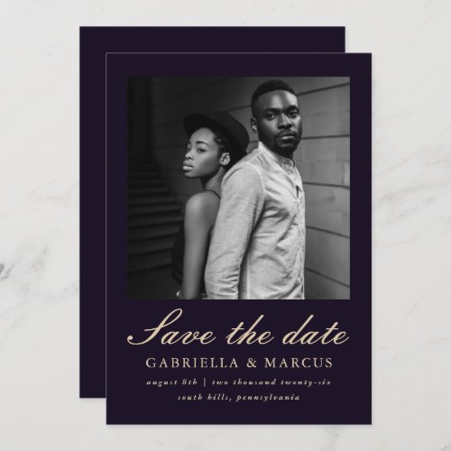 Deepest Violet Photo Wedding Save The Date