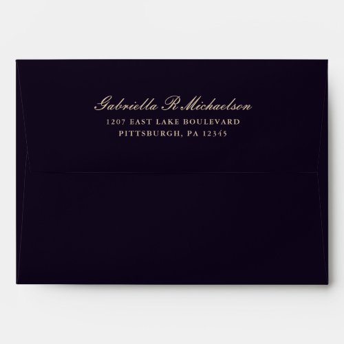 Deepest Violet Return Address Wedding Envelope