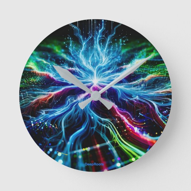 DeepRoots in cyberspace Round Clock (Front)