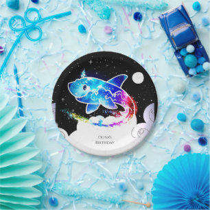 Deepsea Magical Simple Shark Birthday Paper Plates