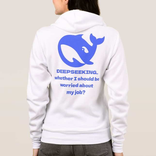 DEEPSEEK Front & Back Print Customizable Text Hoodie (Back)