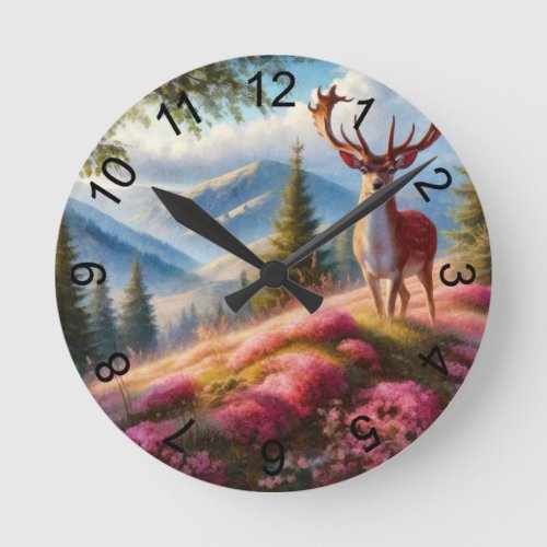 Deer 1 round clock