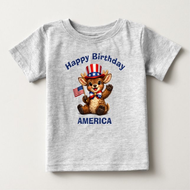 Deer (5c) Patriotic Kid T-Shirt (Front)