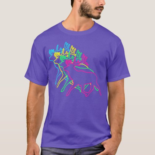 Deer 80s Neon 1 T_Shirt