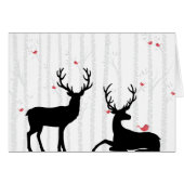 Deer and Birch Tree All Occasion Card (Front Horizontal)