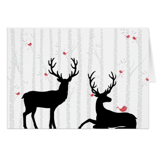 Deer and Birch Tree All Occasion Card (Front Horizontal)