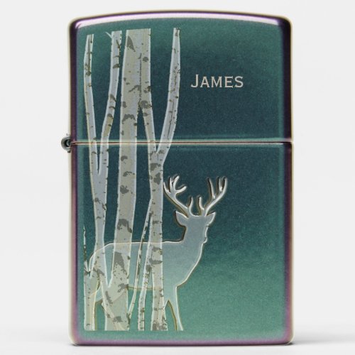 Deer and Birch Trees Zippo Lighter