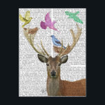 Deer and Birds Nests Pastel Shades Postcard<br><div class="desc">Animals & Nature</div>