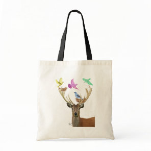 Deer and Birds Nests Pastel Shades Tote Bag