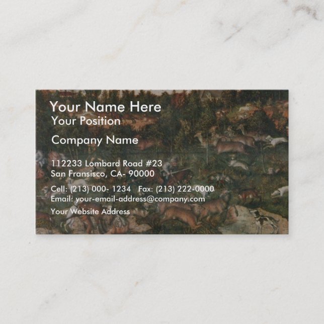 Deer And Boar Hunting By Cranach D. Ä. Lucas (Best Business Card (Front)