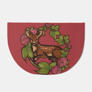 Deer and Clover nature lovers woodland             Doormat
