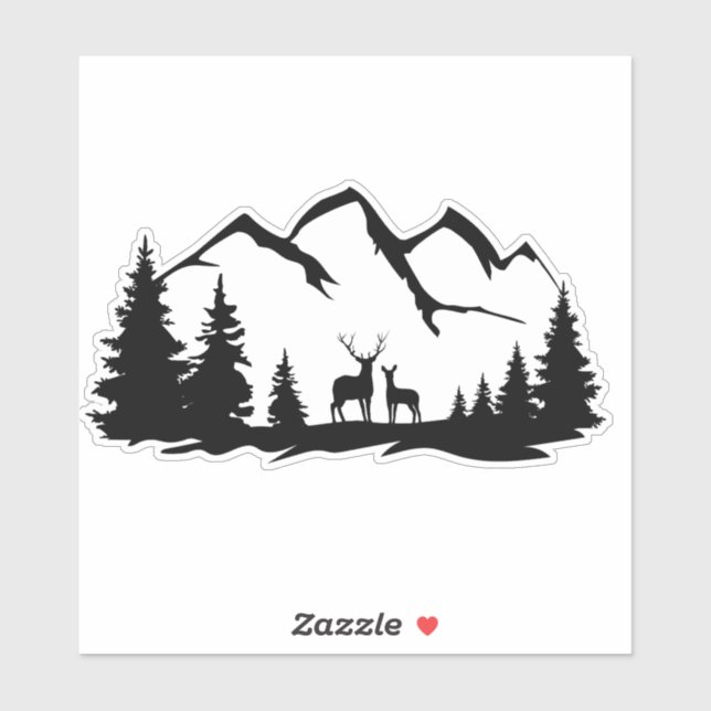 Deer and doe vinyl sticker. sticker (Sheet)