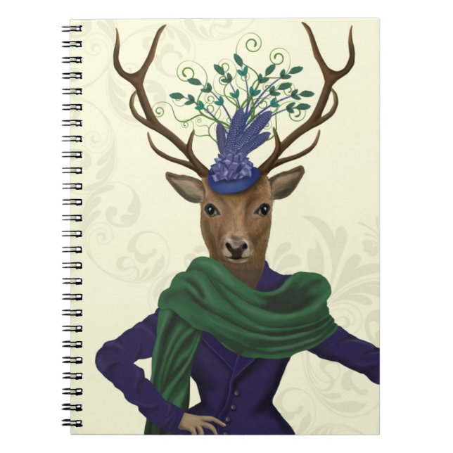Deer and Fascinator 2 Notebook (Front)