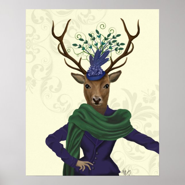 Deer and Fascinator Poster (Front)