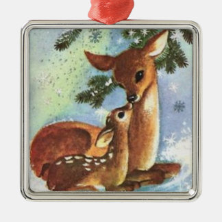Deer and Fawn Tree Christmas Ornament