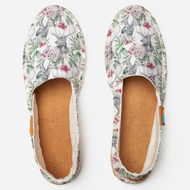 Deer And Flowers Espadrilles (Front)