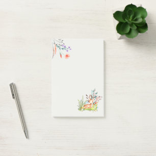 Deer and Flowers Post-it Notes