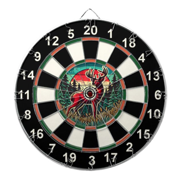 Deer and Forest Target Artwork Dart Board (Front)