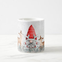 Deer And Gnome Christmas Coffee Mug